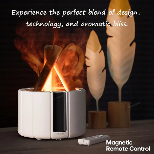 Raaziq Mall® FlameGlow Ultrasonic Aroma Diffuser& Cool Mist Humidifier