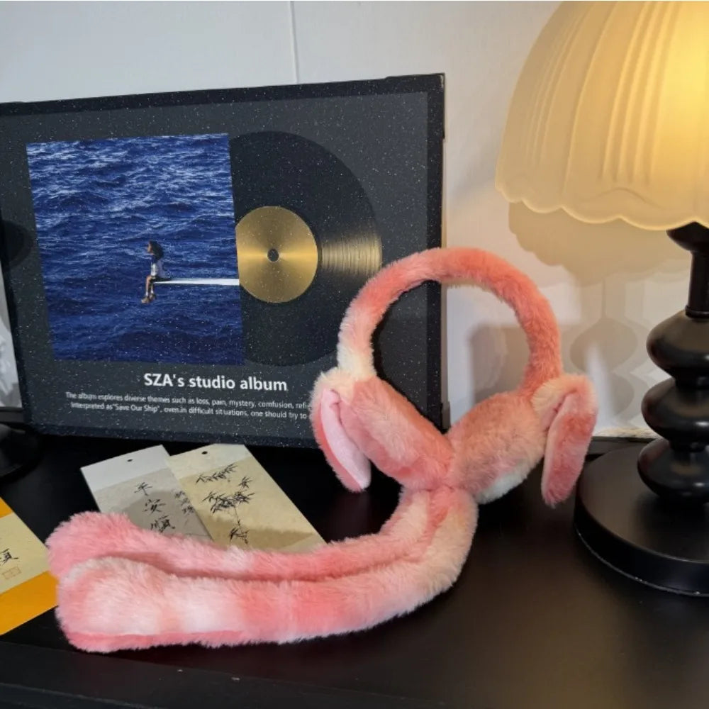 Raaziq Mall® Cute Plush Bunny Ear Muffs with Moving Ears || Cozy Winter Wear