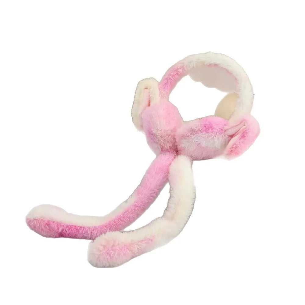 Raaziq Mall® Cute Plush Bunny Ear Muffs with Moving Ears || Cozy Winter Wear