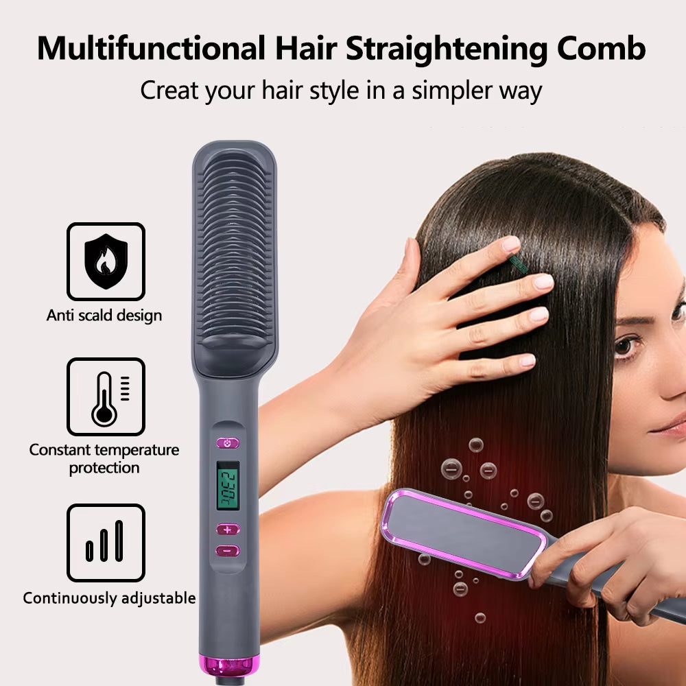 Raaziq Mall® SilkEase Electric Hot Comb | Frizz-Free Hair Straighter