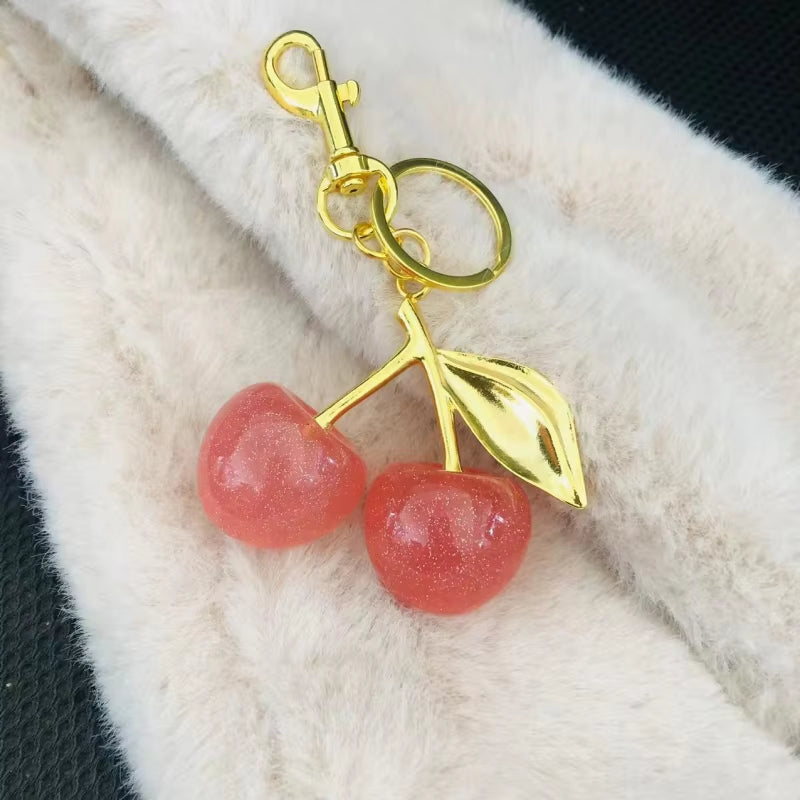 Raaziq Mall® Crystal Cherry Keychain – Cute Fruit Bag Charm & Gift