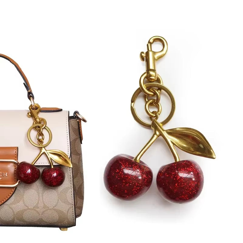 Raaziq Mall® Crystal Cherry Keychain – Cute Fruit Bag Charm & Gift