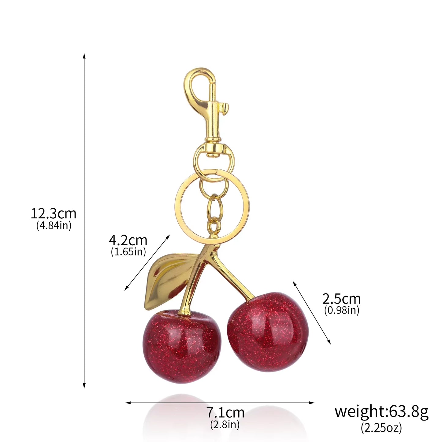Raaziq Mall® Crystal Cherry Keychain – Cute Fruit Bag Charm & Gift
