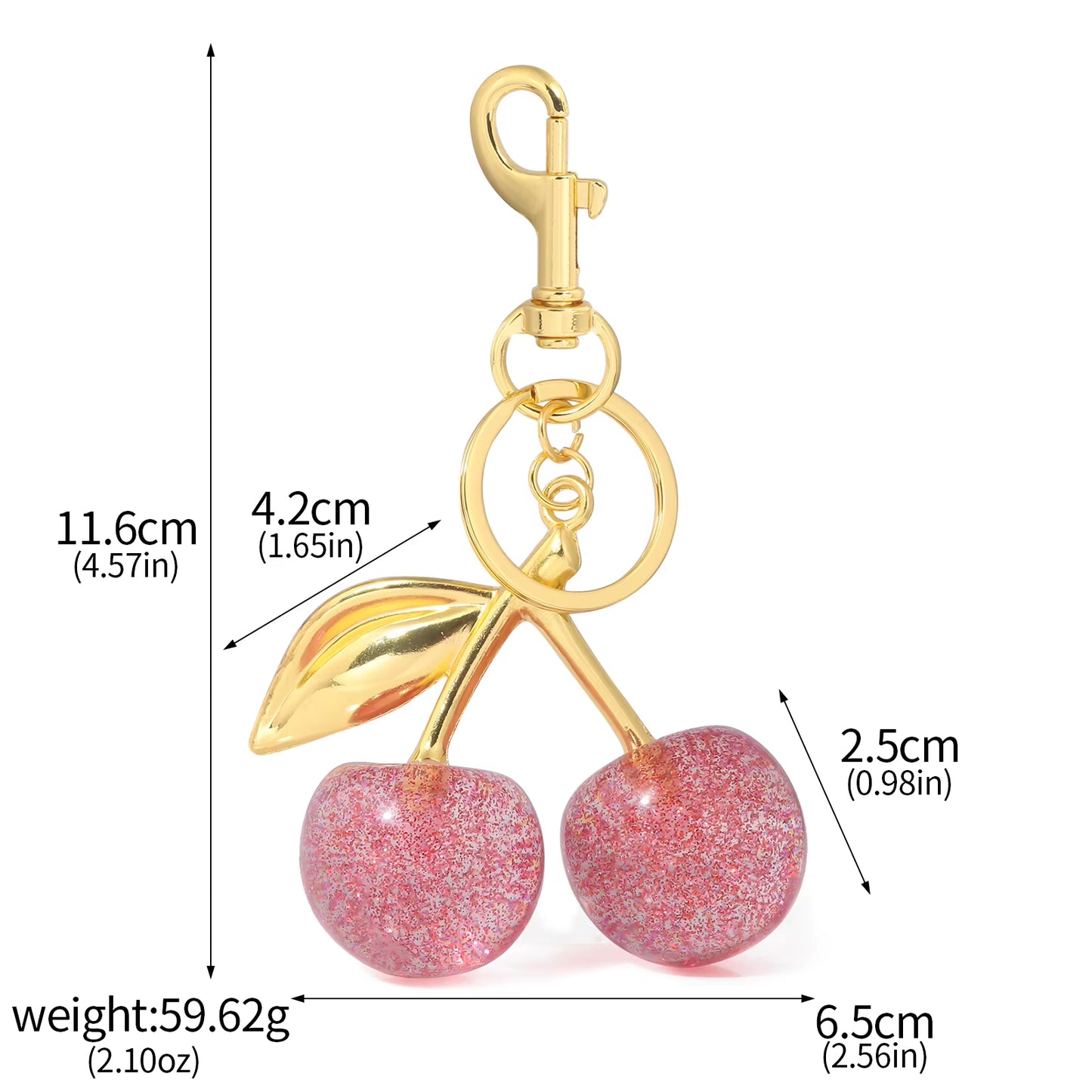 Raaziq Mall® Crystal Cherry Keychain – Cute Fruit Bag Charm & Gift